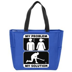 My Problem My Pictogram Mom Loves Hockey Field Hockey Player Gift Zip Tote Bag