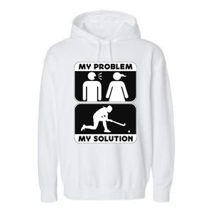 My Problem My Pictogram Mom Loves Hockey Field Hockey Player Gift Garment-Dyed Fleece Hoodie