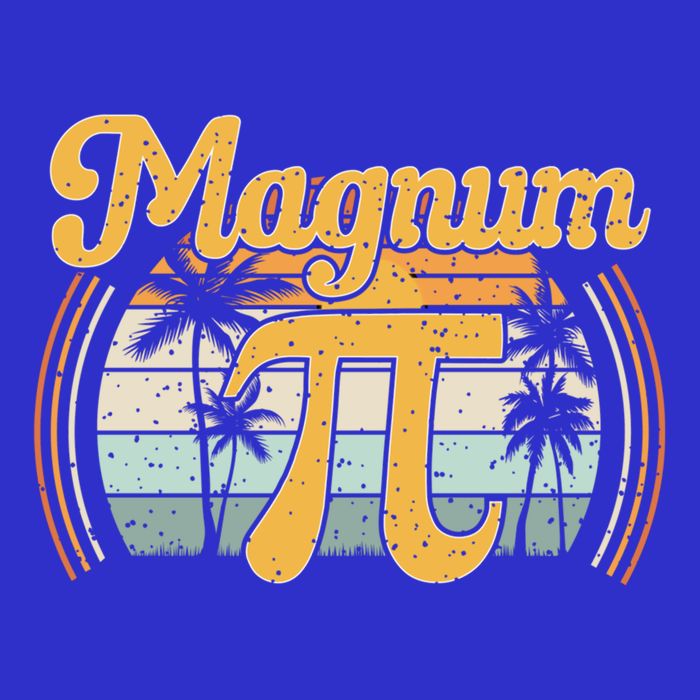 Magnum Pi Math Pi Day Retro Gift Full-Length Apron With Pockets