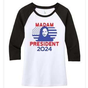 Madam President Women's Tri-Blend 3/4-Sleeve Raglan Shirt