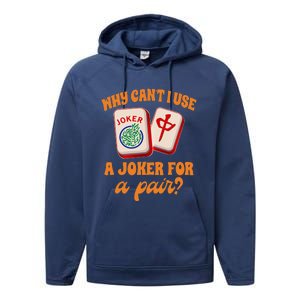 Mahjong Player Mahjong Lover Chinese Mahjong With Mah Performance Fleece Hoodie