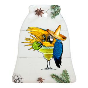 Margarita Parrot Ceramic Bell Ornament