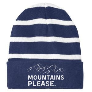 Mountains Please Striped Beanie with Solid Band