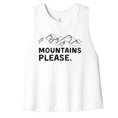 Mountains Please Women's Racerback Cropped Tank