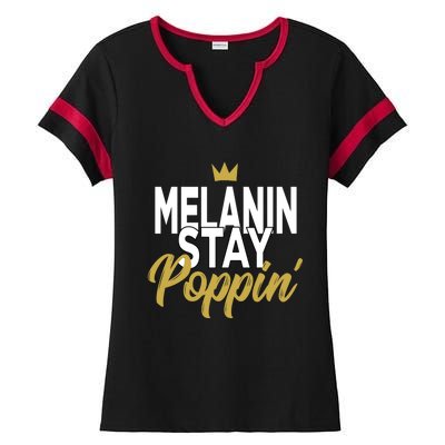 Melanin Poppin' Melanin Rich Drippin Melanin Gift Ladies Halftime Notch Neck Tee