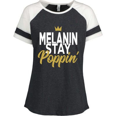 Melanin Poppin' Melanin Rich Drippin Melanin Gift Enza Ladies Jersey Colorblock Tee