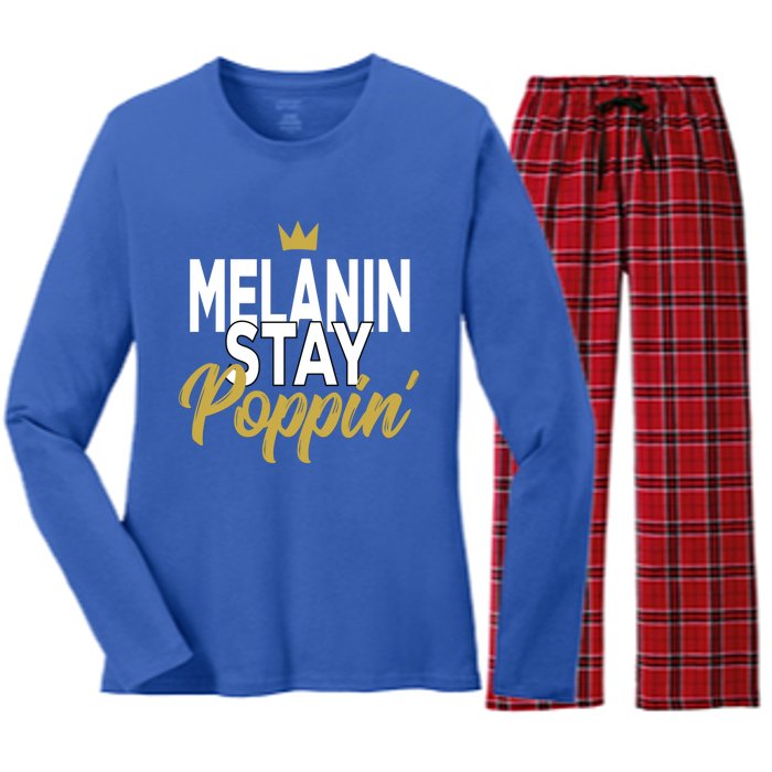 Melanin Poppin' Melanin Rich Drippin Melanin Gift Women's Long Sleeve Flannel Pajama Set 