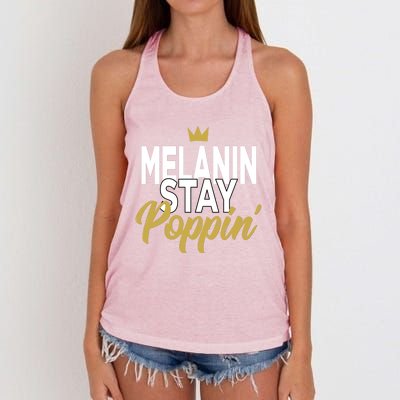 Melanin Poppin' Melanin Rich Drippin Melanin Gift Women's Knotted Racerback Tank