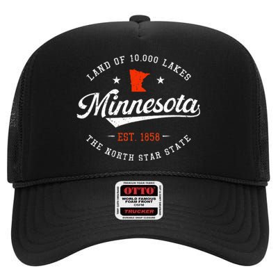 Minnesota Pride Minnesota Lover Love Minnesota High Crown Mesh Back Trucker Hat