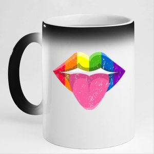 Mouth Pride Month Lgbtq+ Lgbt Lips Meaningful Gift 11oz Black Color Changing Mug