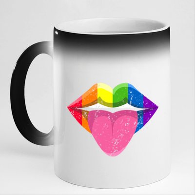 Mouth Pride Month Lgbtq+ Lgbt Lips Meaningful Gift 11oz Black Color Changing Mug