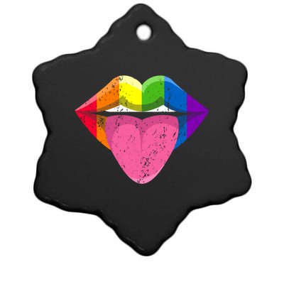 Mouth Pride Month Lgbtq+ Lgbt Lips Meaningful Gift Ceramic Star Ornament