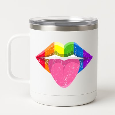 Mouth Pride Month Lgbtq+ Lgbt Lips Meaningful Gift 12 oz Stainless Steel Tumbler Cup