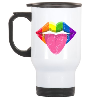 Mouth Pride Month Lgbtq+ Lgbt Lips Meaningful Gift Stainless Steel Travel Mug