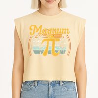 Magnum Pi Math Pi Day Retro math teacher Garment-Dyed Women's Muscle Tee