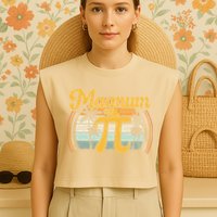 Magnum Pi Math Pi Day Retro math teacher Garment-Dyed Women's Muscle Tee