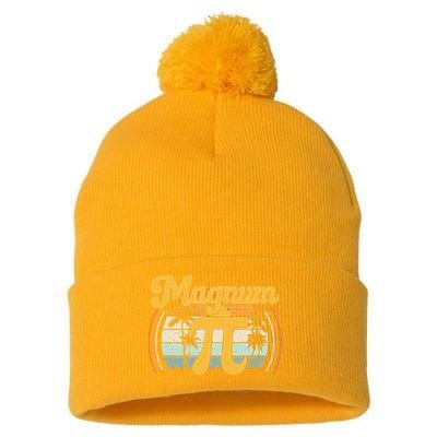 Magnum Pi Math Pi Day Retro math teacher Pom Pom 12in Knit Beanie