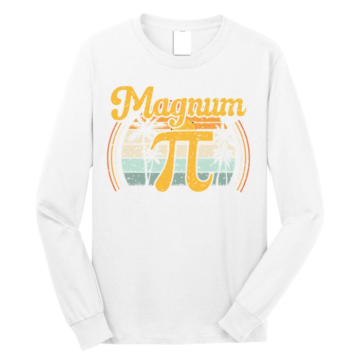 Magnum Pi Math Pi Day Retro math teacher Long Sleeve Shirt