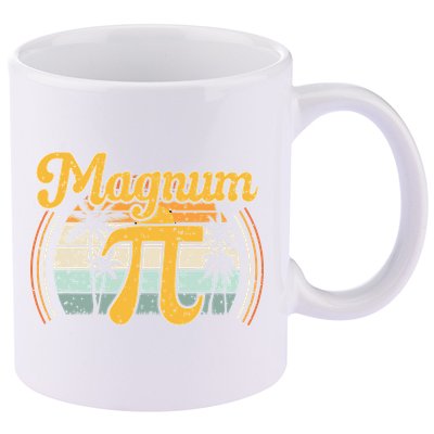 Magnum Pi Math Pi Day Retro math teacher 11oz C Handle Ceramic Mug