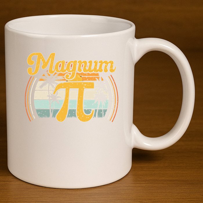 Magnum Pi Math Pi Day Retro math teacher 11oz C Handle Ceramic Mug