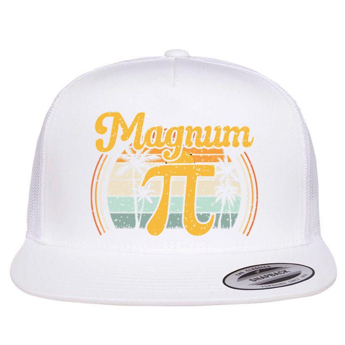 Magnum Pi Math Pi Day Retro math teacher Flat Bill Trucker Hat