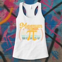 Magnum Pi Math Pi Day Retro math teacher Womens Tank Top