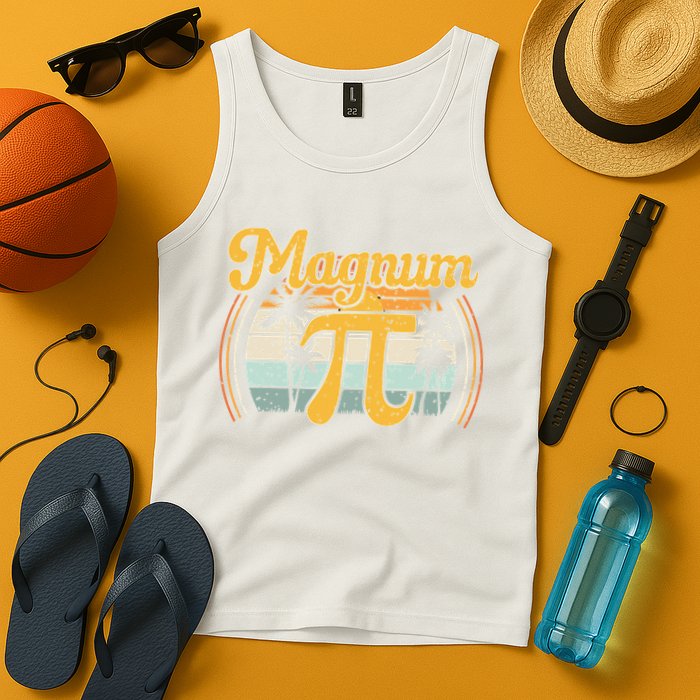 Magnum Pi Math Pi Day Retro math teacher Tank Top
