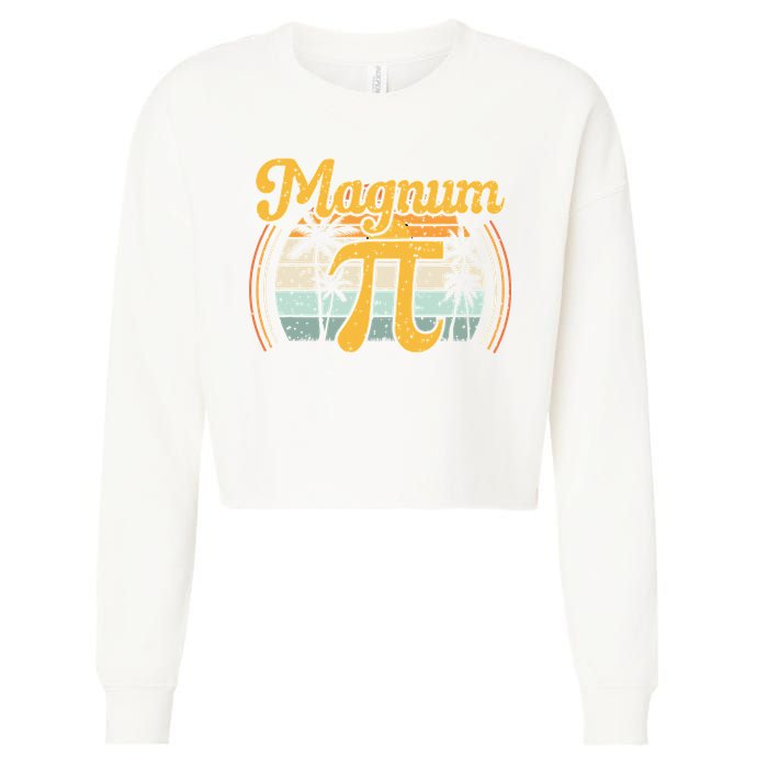 Magnum Pi Math Pi Day Retro math teacher Cropped Pullover Crew