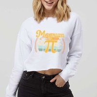 Magnum Pi Math Pi Day Retro math teacher Cropped Pullover Crew