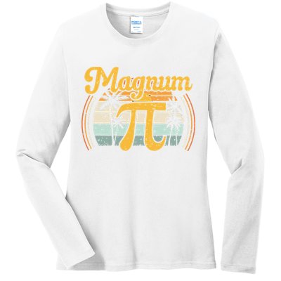 Magnum Pi Math Pi Day Retro math teacher Ladies Long Sleeve Shirt