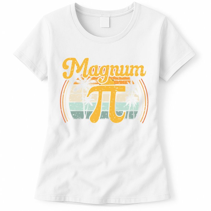 Magnum Pi Math Pi Day Retro math teacher Womens T-Shirt