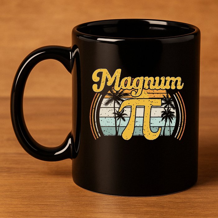 Magnum Pi Math Pi Day Retro 11oz C Handle Ceramic Mug