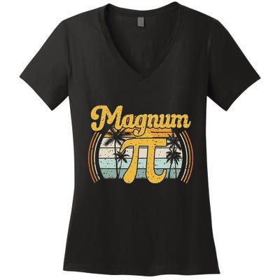 Magnum Pi Math Pi Day Retro Women's V-Neck T-Shirt