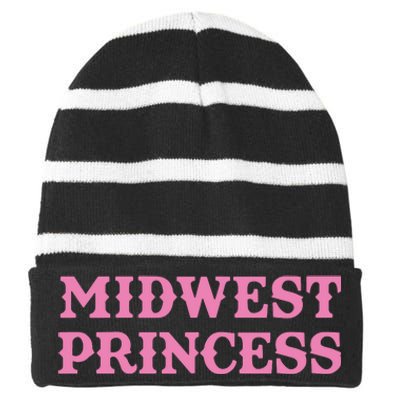 Midwest Princess Striped Beanie with Solid Band