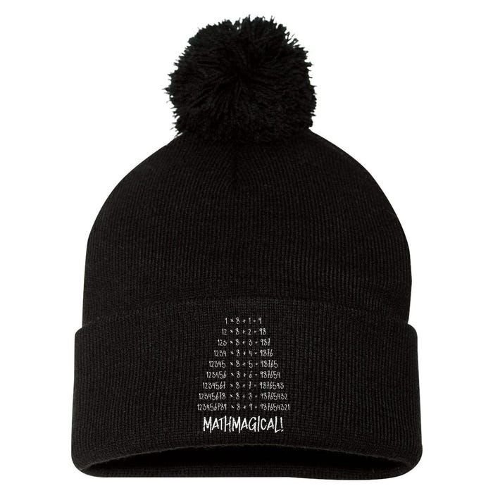 Math Patterns Mathmagical Pom Pom 12in Knit Beanie