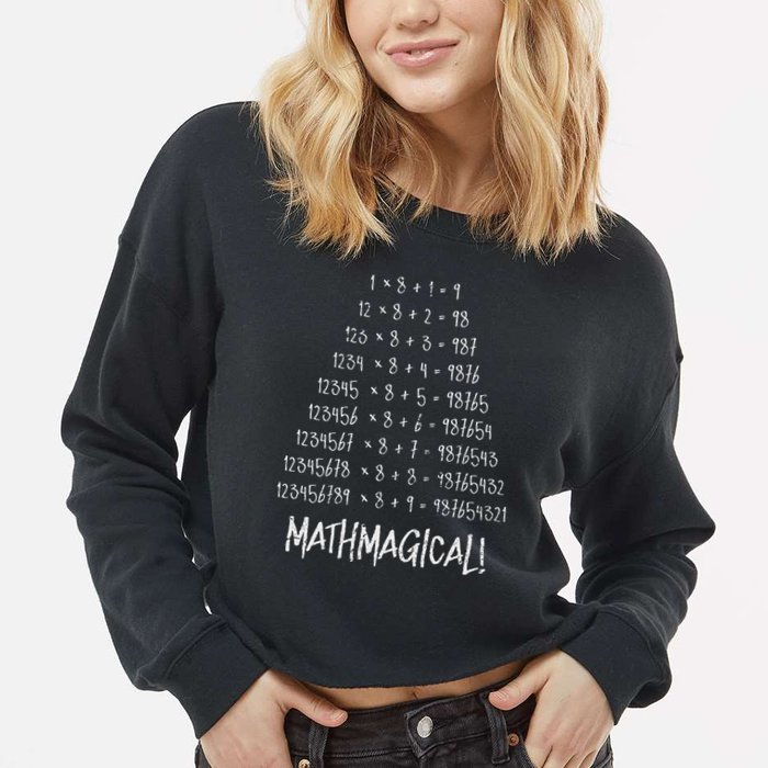 Math Patterns Mathmagical Cropped Pullover Crew