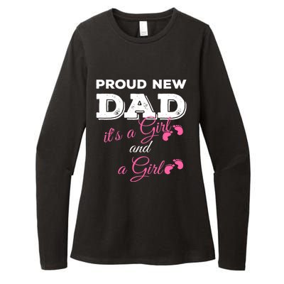 Mens Proud New Dad It's A Girl And Girl Gift Twin Girls Daddy Womens CVC Long Sleeve Shirt