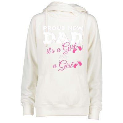 Mens Proud New Dad It's A Girl And Girl Gift Twin Girls Daddy Womens Funnel Neck Pullover Hood