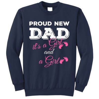 Mens Proud New Dad It's A Girl And Girl Gift Twin Girls Daddy Sweatshirt