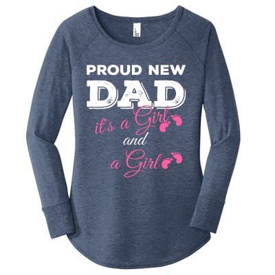 Mens Proud New Dad It's A Girl And Girl Gift Twin Girls Daddy Women's Perfect Tri Tunic Long Sleeve Shirt