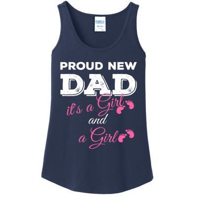 Mens Proud New Dad It's A Girl And Girl Gift Twin Girls Daddy Ladies Essential Tank