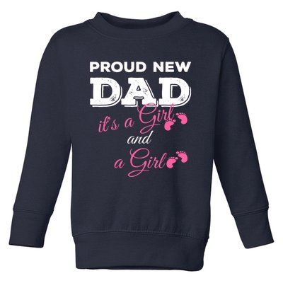 Mens Proud New Dad It's A Girl And Girl Gift Twin Girls Daddy Toddler Sweatshirt