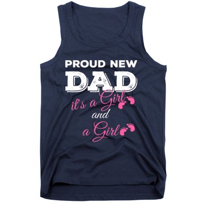 Mens Proud New Dad It's A Girl And Girl Gift Twin Girls Daddy Tank Top