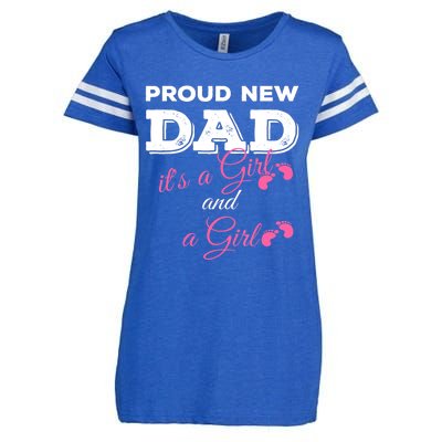 Mens Proud New Dad It's A Girl And Girl Gift Twin Girls Daddy Enza Ladies Jersey Football T-Shirt