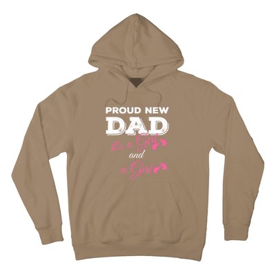 Mens Proud New Dad It's A Girl And Girl Gift Twin Girls Daddy Hoodie