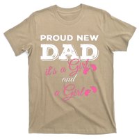 Mens Proud New Dad It's A Girl And Girl Gift Twin Girls Daddy T-Shirt