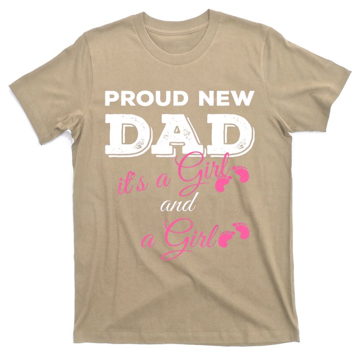 Mens Proud New Dad It's A Girl And Girl Gift Twin Girls Daddy T-Shirt