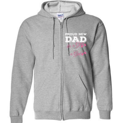 Mens Proud New Dad It's A Girl And Girl Gift Twin Girls Daddy Full Zip Hoodie