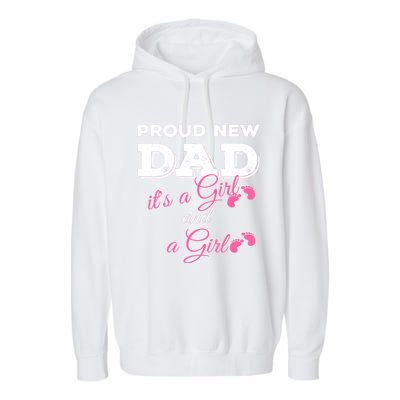 Mens Proud New Dad It's A Girl And Girl Gift Twin Girls Daddy Garment-Dyed Fleece Hoodie