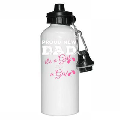 Mens Proud New Dad It's A Girl And Girl Gift Twin Girls Daddy Aluminum Water Bottle